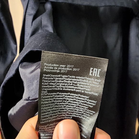 NWT trench coat, dark navy blue, Vero Moda, size small - Picture 6 of 7